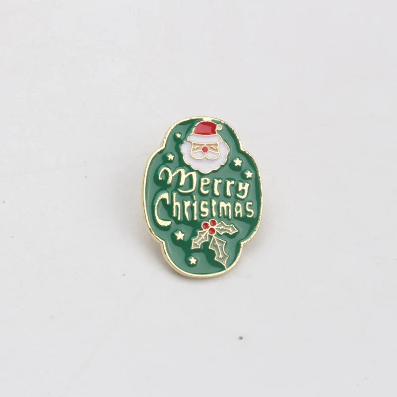Broche navideño pin esmaltado Papá Noel Feliz Navidad vintage - imagen 4