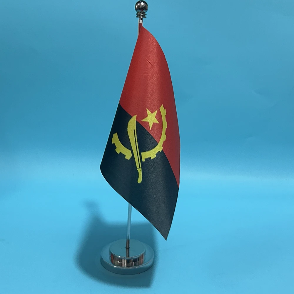 Bandera nacional de Angola poliéster para escritorio decoración oficina - imagen 3