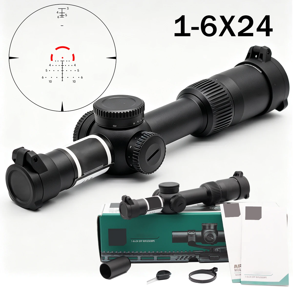 Mira telescópica LPVO 1-6x24 SFP tubo 30 mm retícula iluminada táctica - imagen 2