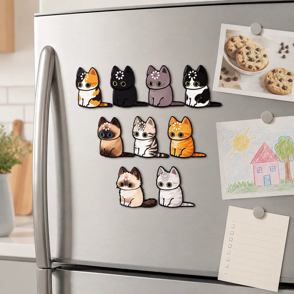 Imanes de nevera gato dibujos animados magnéticos para decoración - imagen 2