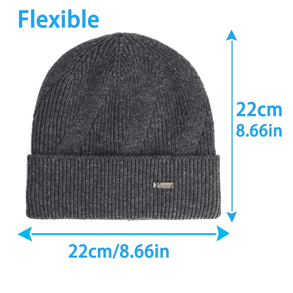 Gorro de invierno punto grueso suave elástico para hombre - imagen 5