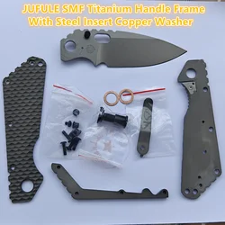 JUFULE Cuchillo plegable EDC AUS10 titanio y acero – camping, caza