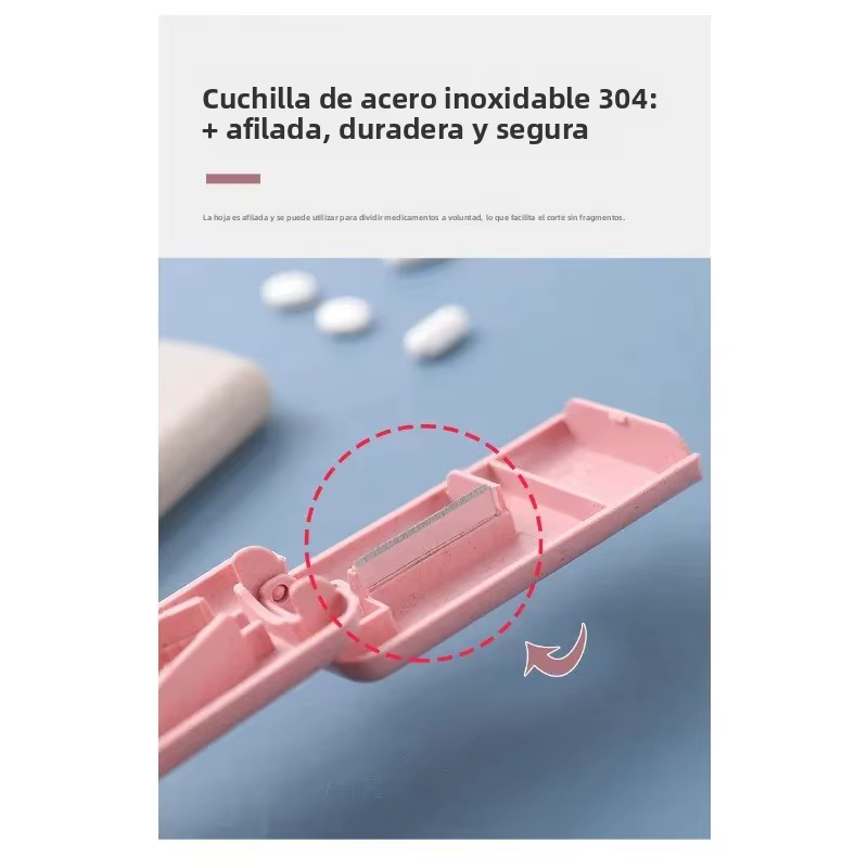 Dispensador de pastillas multifunción con caja y cortador doméstico