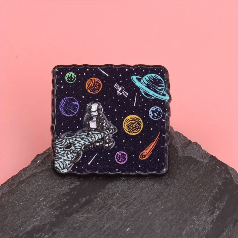 Parche distintivo Star Sea Nomad astronauta cromado, planeta multicolor - imagen 2
