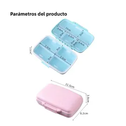 Pastillero compacto estanco a prueba de humedad con compartimentos