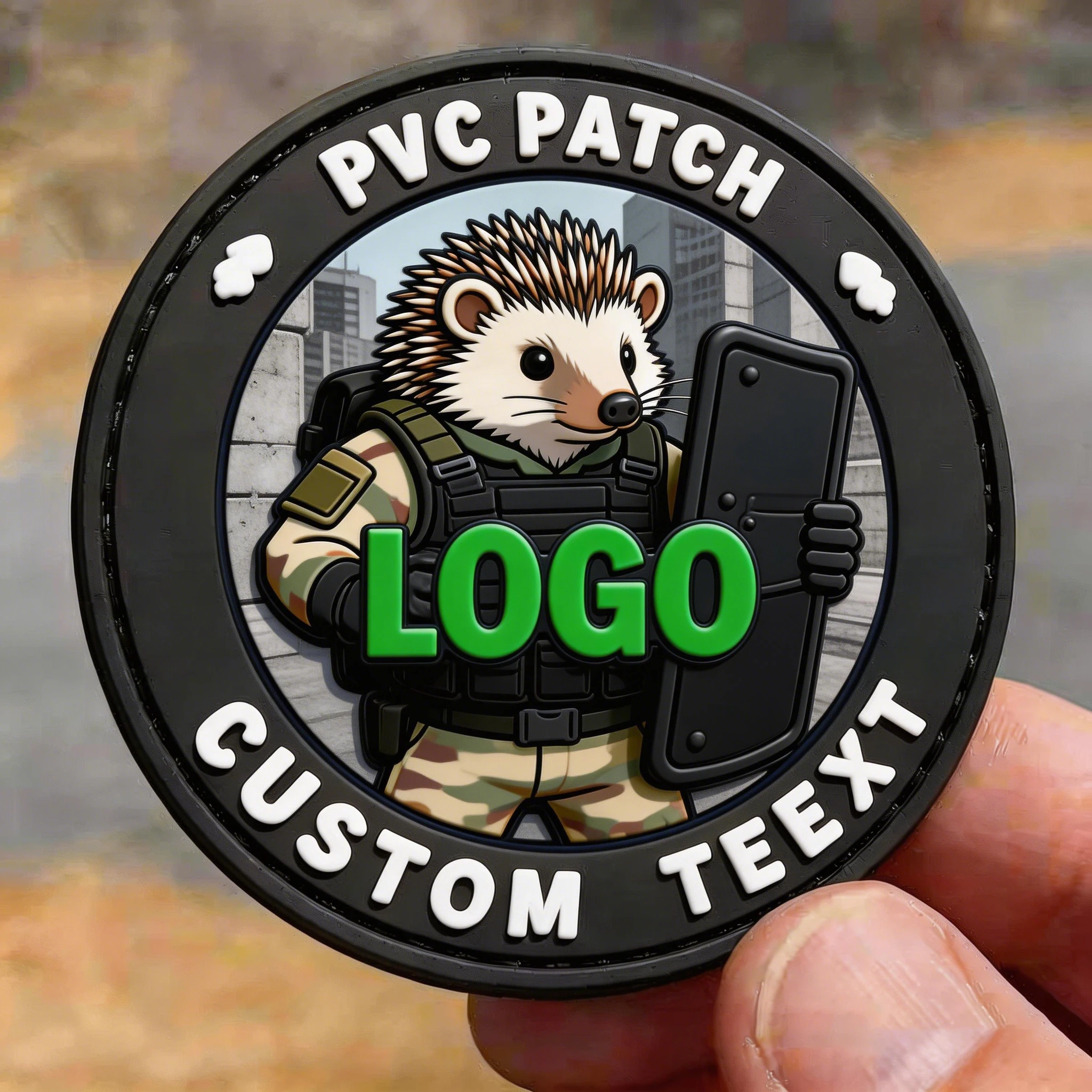Parche táctico impermeable PVC 3D logotipo goma suave cosido - imagen 5