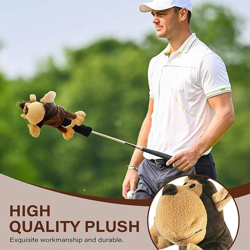 Funda protectora de golf de felpa estilo animal antifricción cabeza - imagen 4