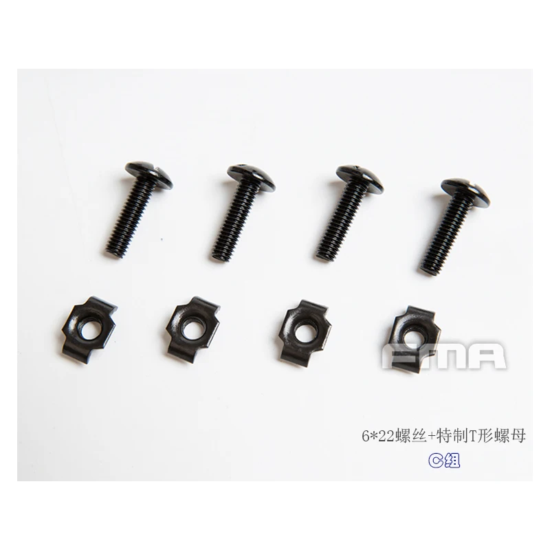 Tornillos de riel para casco FMA en acero negro