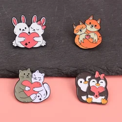 Broche pingüino gato conejo zorro San Valentín para ropa