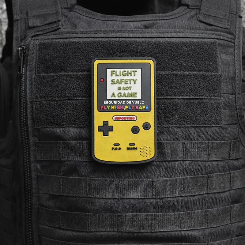 Parche PVC táctico seguridad aérea con brazalete de goma y texto - imagen 5