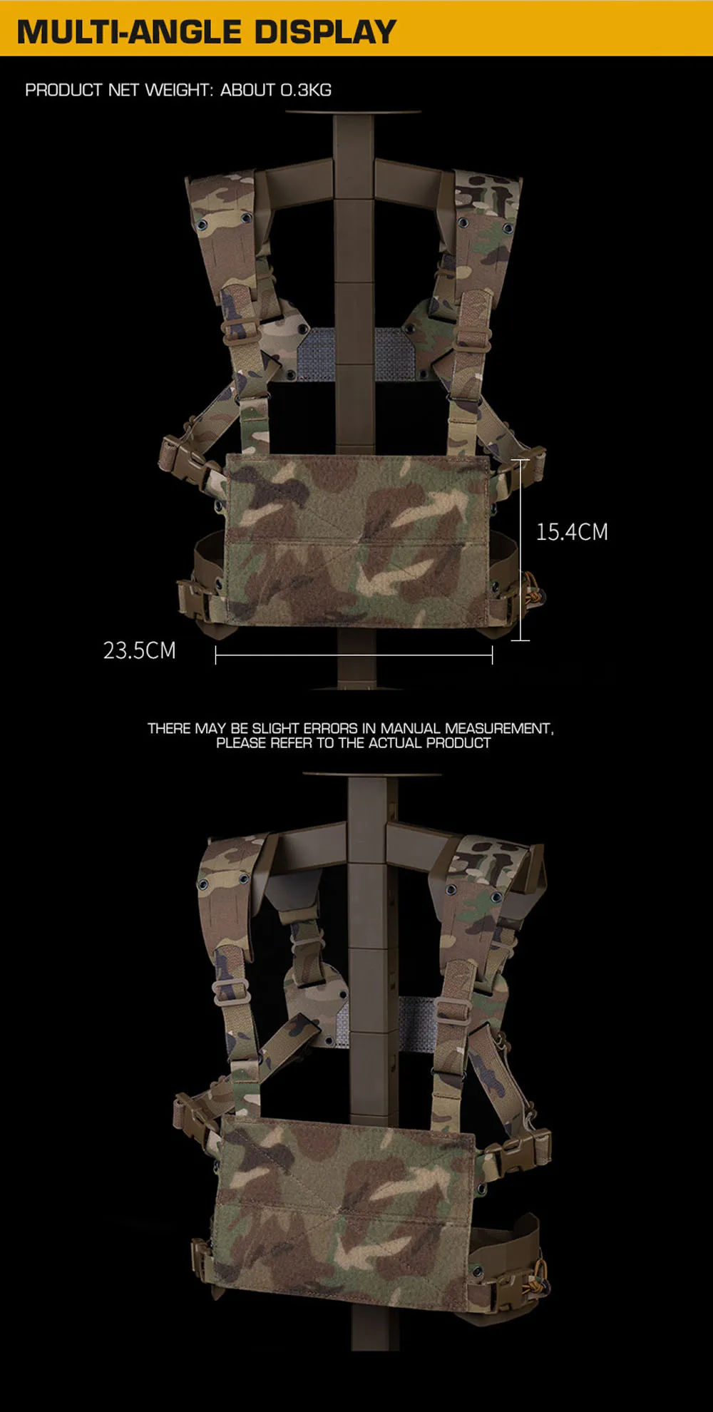 Detalle del sistema MOLLE y solapas delanteras