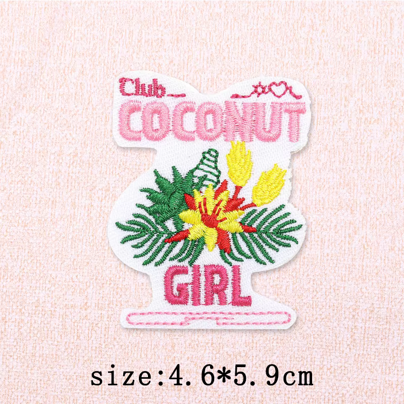Parches termoadhesivos bordados Chica de Coco – Verano para ropa - imagen 3