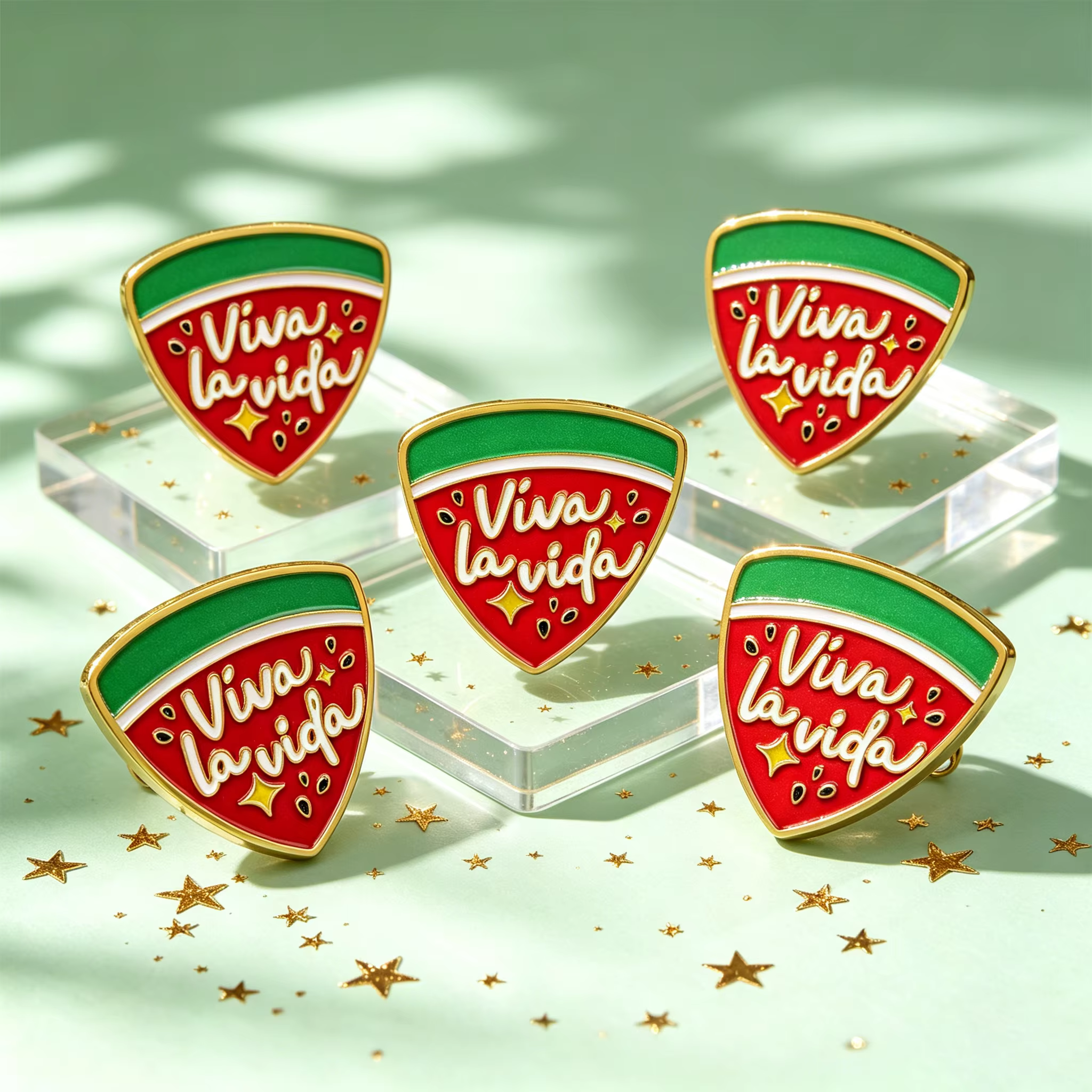 Broches de esmalte sandía Viva la vida para mujer, pines - imagen 4