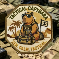 Capybara Explorer – Parche de velcro decorativo para mochilas