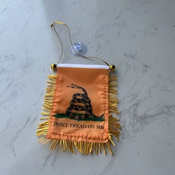 Bandera táctica Gadsden para ventana de coche, poliéster doble cara