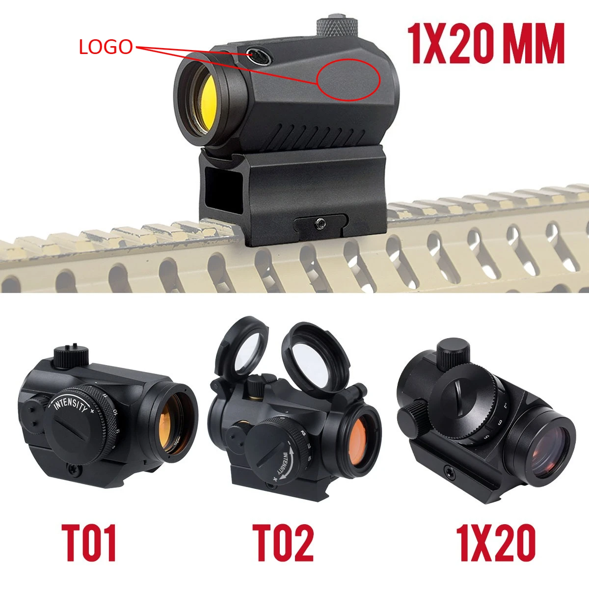 Colimador Mira Táctica 2MOA 1x20mm Picatinny Airsoft Rifle Táctico Caza - imagen 2