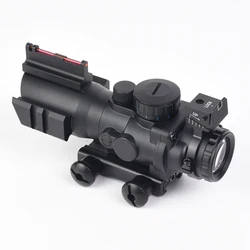 Mira Táctica 4x32 Fibra Óptica RGB para Rifle – Riel Picatinny 20 mm