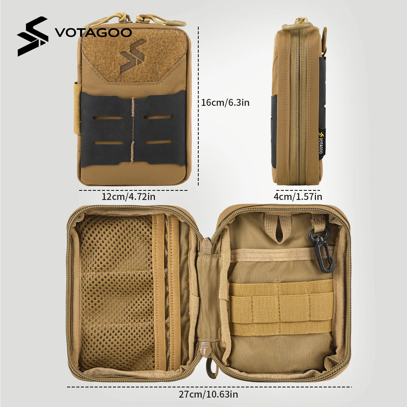 VOTAGOO EDC bolsa organizadora MOLLE de bolsillo táctica nailon - imagen 3