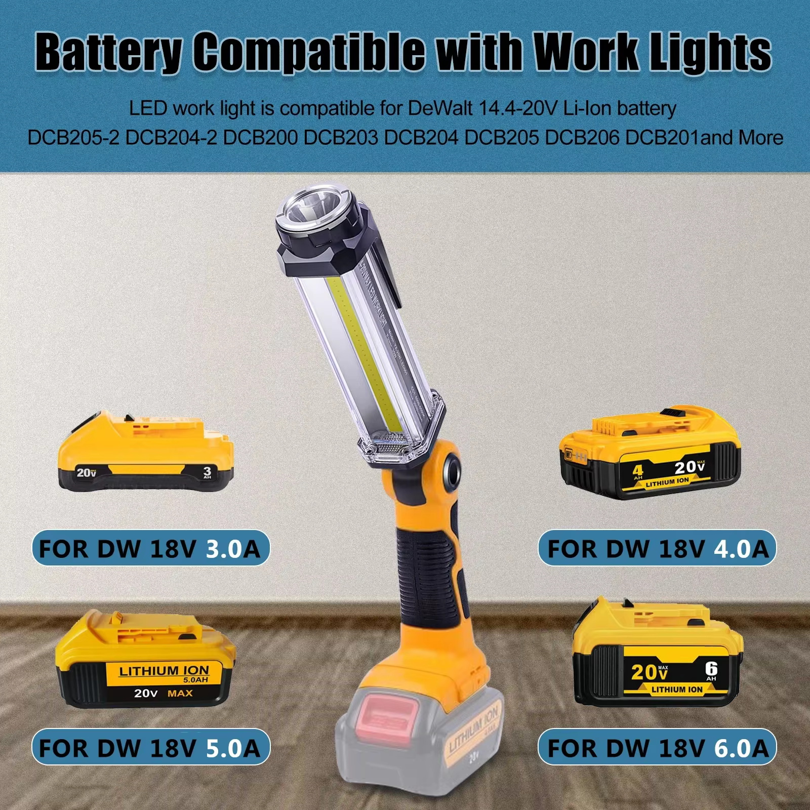 Dewalt linterna LED 2000 lúmenes portátil 14.4V-18V USB Li-ion - imagen 4