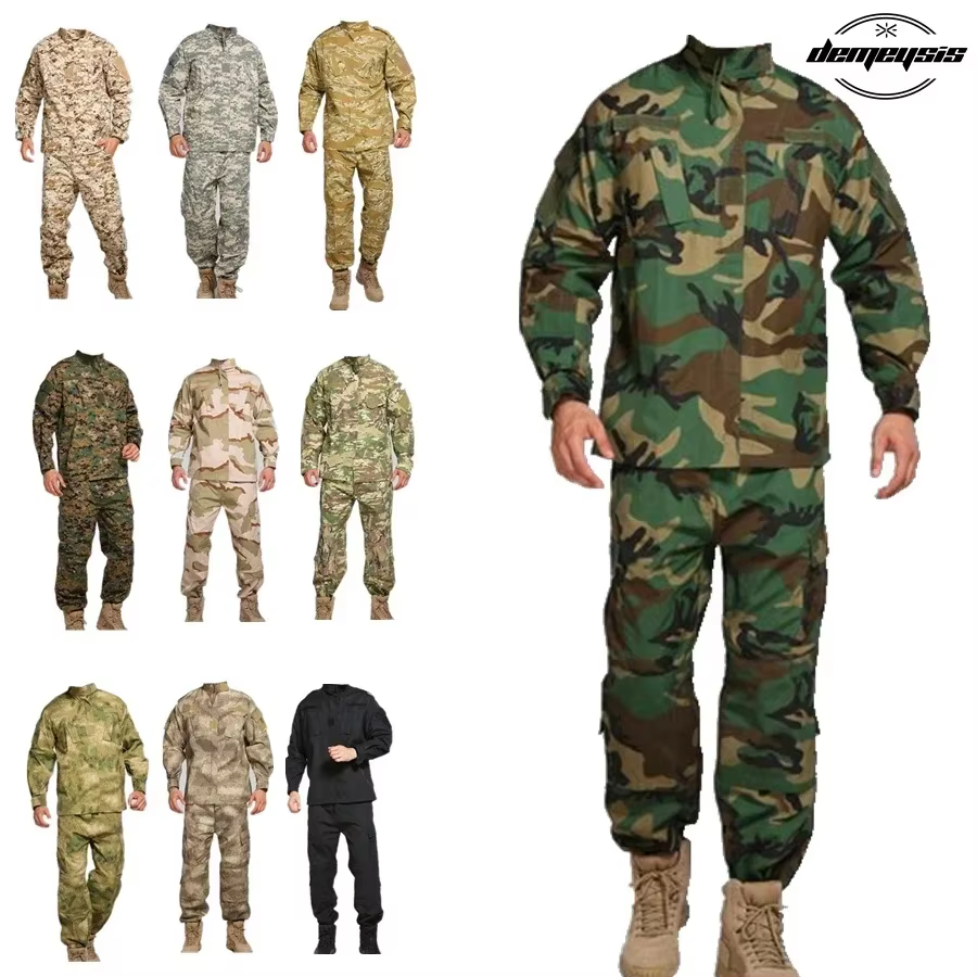Conjunto táctico woodland militar camisa y pantalón de combate