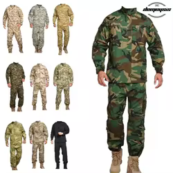 Conjunto táctico woodland militar camisa y pantalón de combate