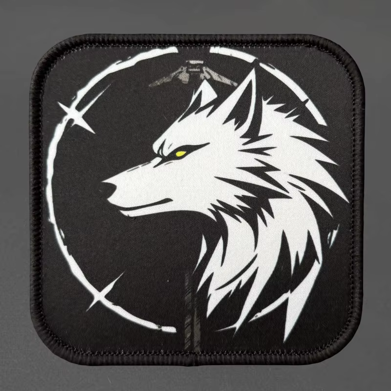Parche táctico lobo sombreado gancho y bucle para mochila militar - imagen 3