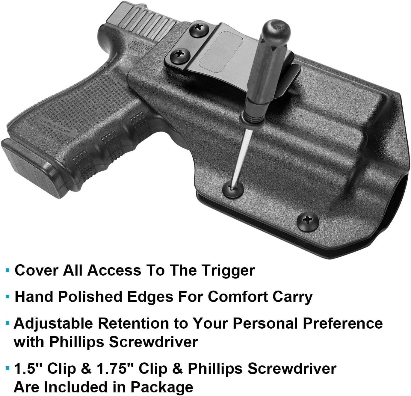 Funda Kydex IWB para Glock con Olight Baldr PRO y punto rojo diestro - imagen 5