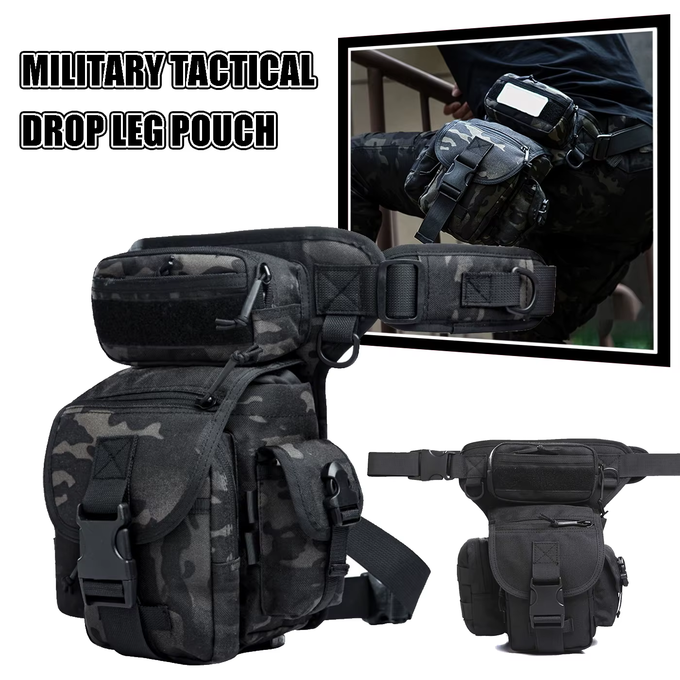Bolso táctico de muslo para detector metálico, senderismo y bici - imagen 2