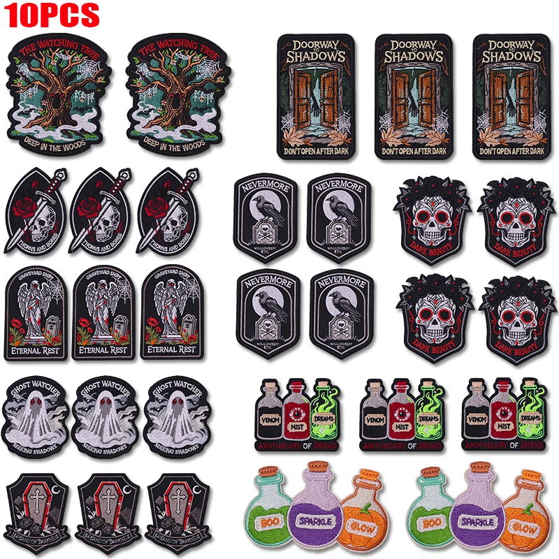 Parches bordados Halloween punk – Calabaza y fantasma termoadhesivos - imagen 4