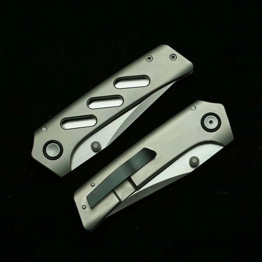 Cuchillo plegable EDC titanio con rodamientos cerámica-acero camping