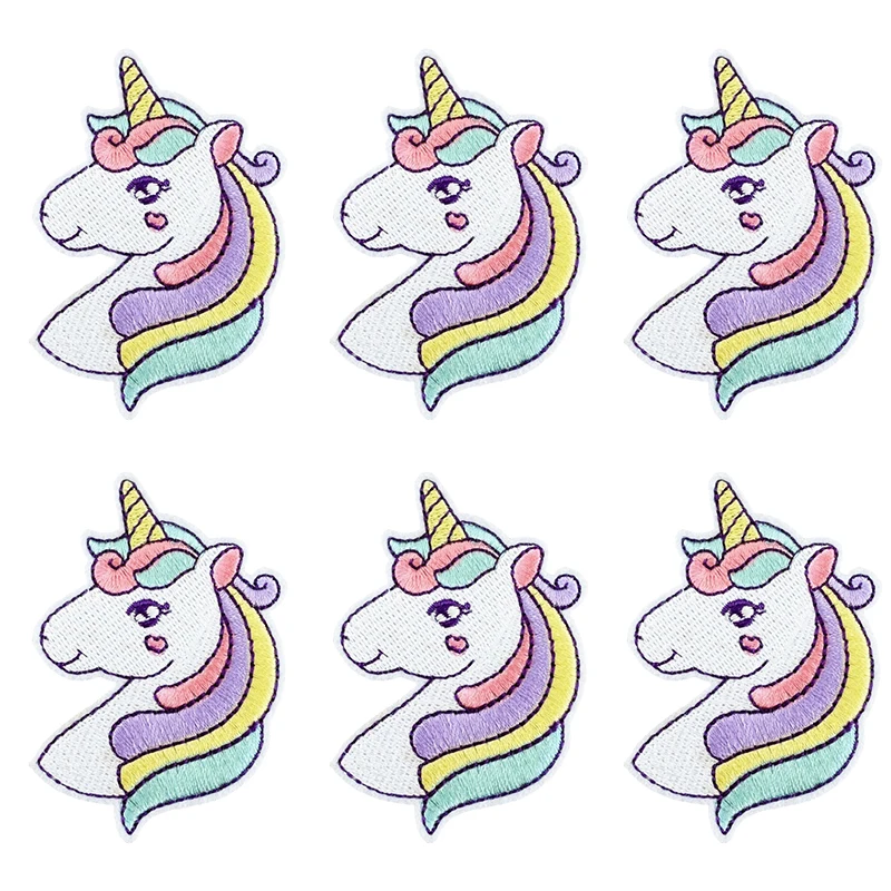 Parche termoadhesivo bordado mariposa unicornio arcoíris para ropa - imagen 3
