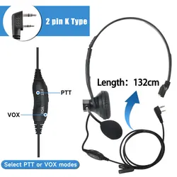 ABBREE Auricular táctico PTT compatible Baofeng Quansheng