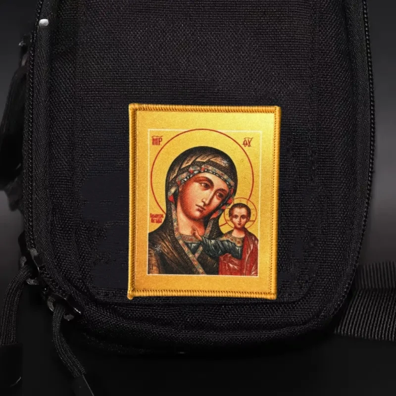 Parche Virgen de Kazán ortodoxo con velcro para mochila y ropa - imagen 4
