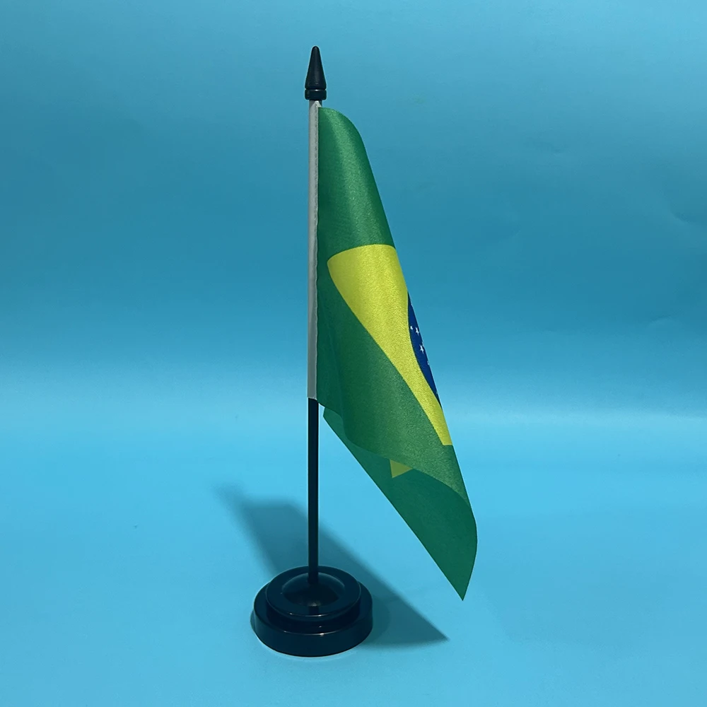 Bandera de Brasil de sobremesa en poliéster para escritorio - imagen 2