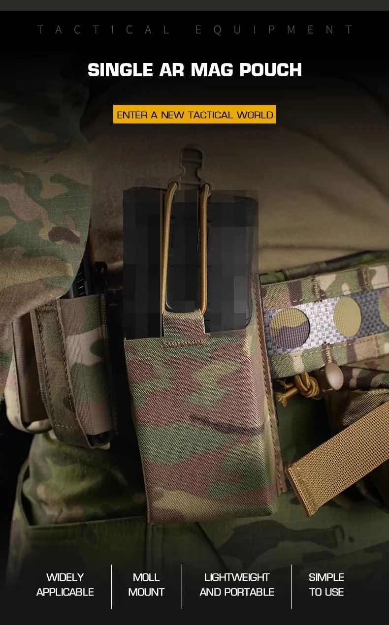 Funda táctica individual para cargador AR con cordón elástico