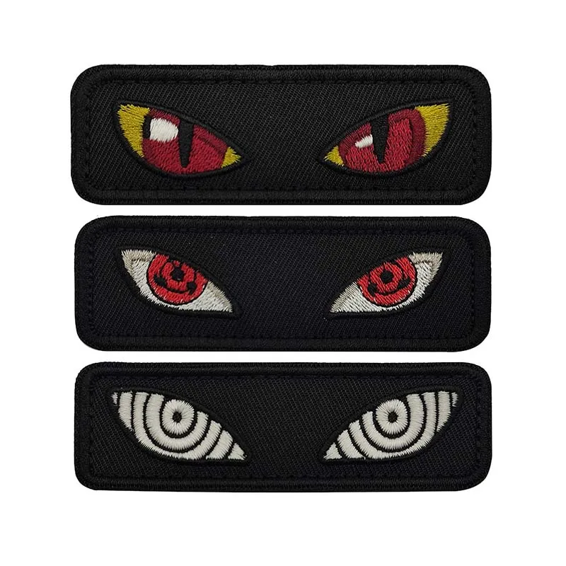 Parche táctico PVC ojos de gato luminiscente negro – bordado - imagen 5