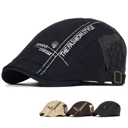 Gorra de algodón con calavera bordada táctica para hombre