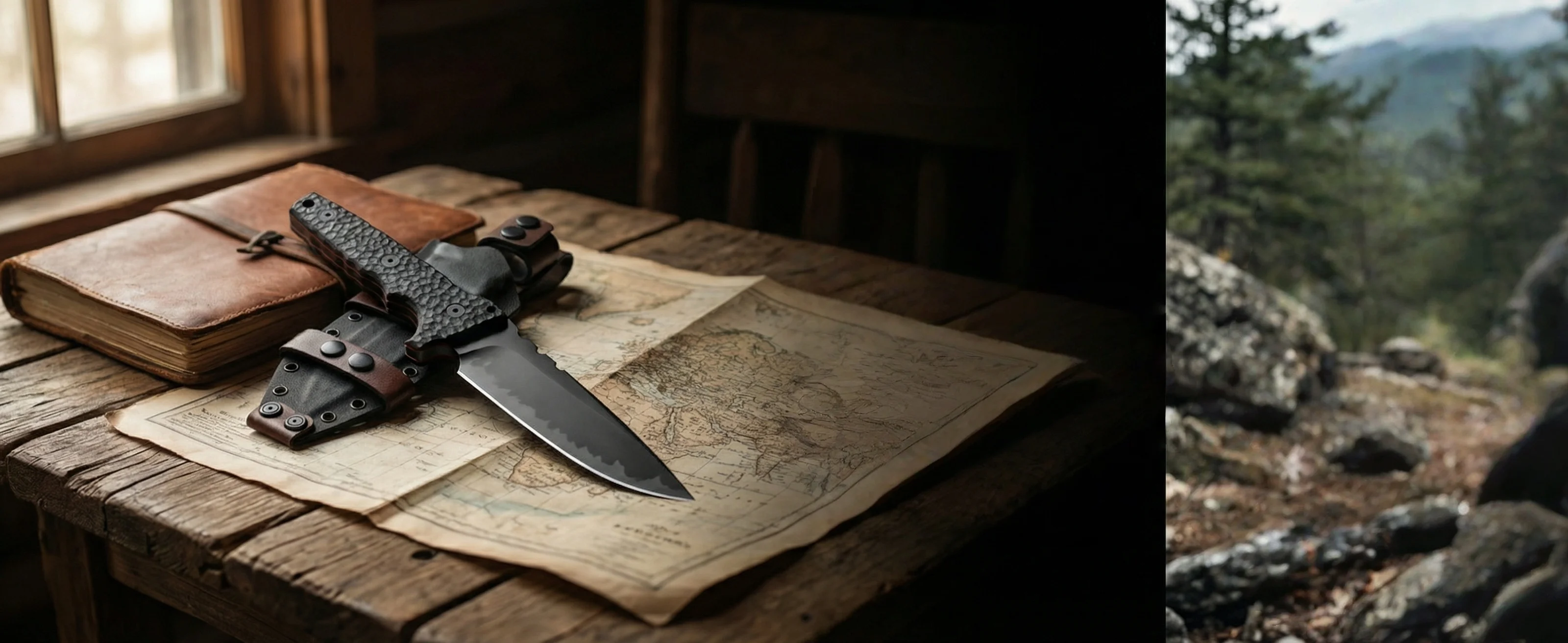 Cuchillo fijo táctico de acero para exteriores con funda - imagen 4
