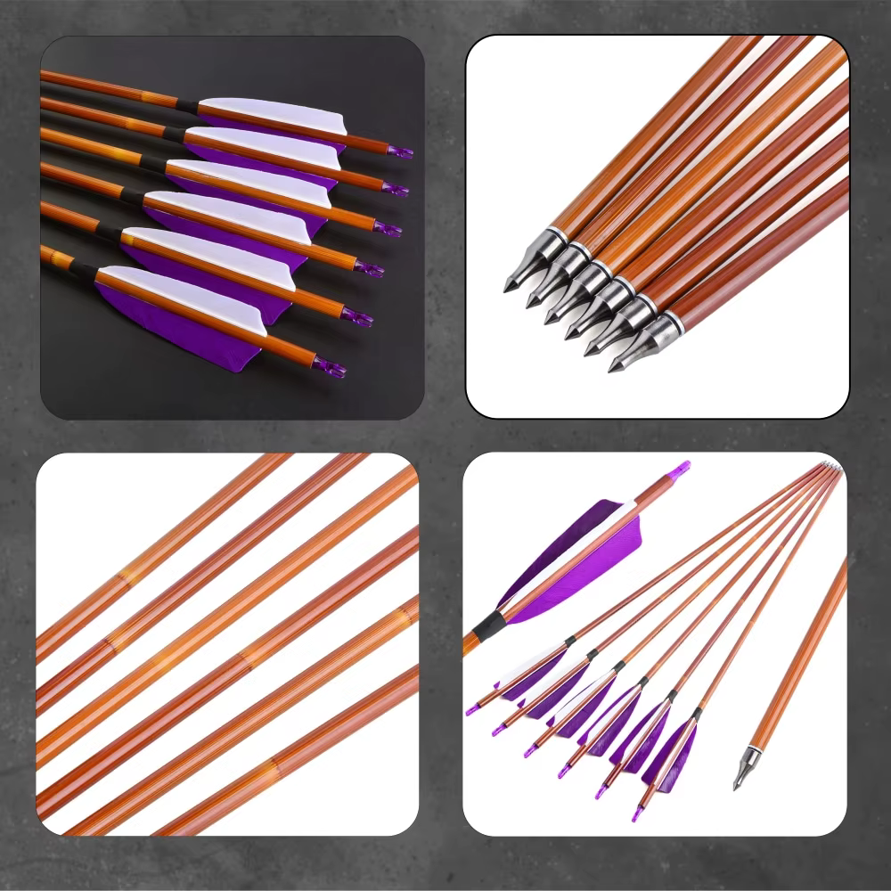 Flechas de carbono para tiro con arco, plumas pavo - imagen 3