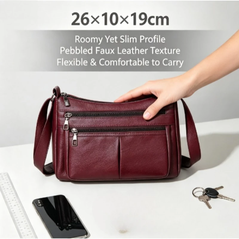 Bolso bandolera de cuero suave estilo diario para mujer - imagen 4