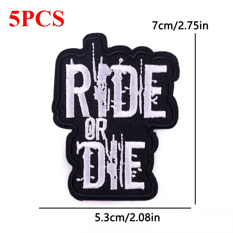 Parche bordado Ride Or Die Biker con llama y mecha de cerillas - imagen 5