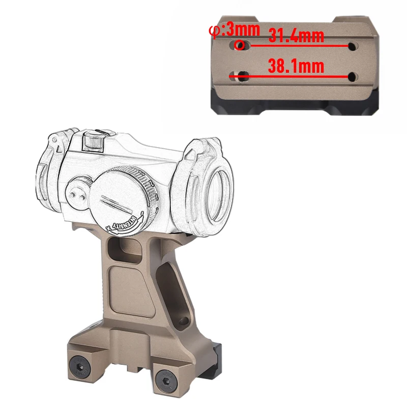 Mira de punto rojo para Airsoft con montaje rápido y base elevada - imagen 4