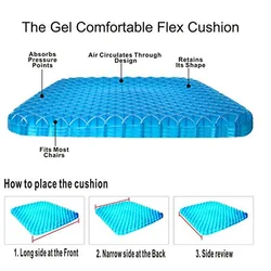 Cojín ortopédico transpirable de gel para asiento de coche – Panal