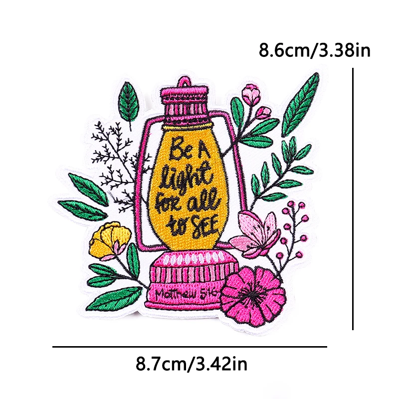 Parches termoadhesivos florales con citas motivacionales bordadas - imagen 3
