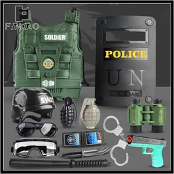 Casco táctico infantil con chaleco protector y gafas NVG juego rol
