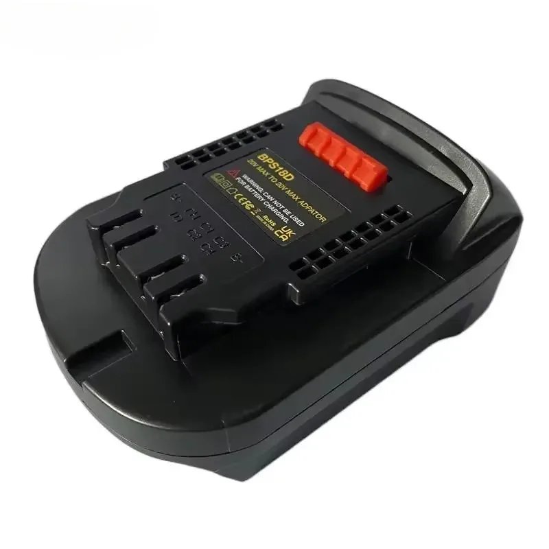 Vista general del adaptador BPS18D montado en una herramienta Dewalt
