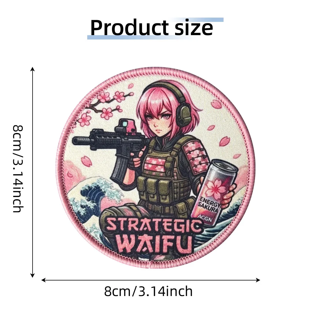 Parche táctico Velcro Waifu anime – Mochila y chaleco - imagen 5