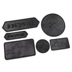Parche bordado táctico redondo espiga cruzada PU negro para planchar
