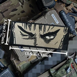 Parche táctico ojos anime infantil con velcro para mochila