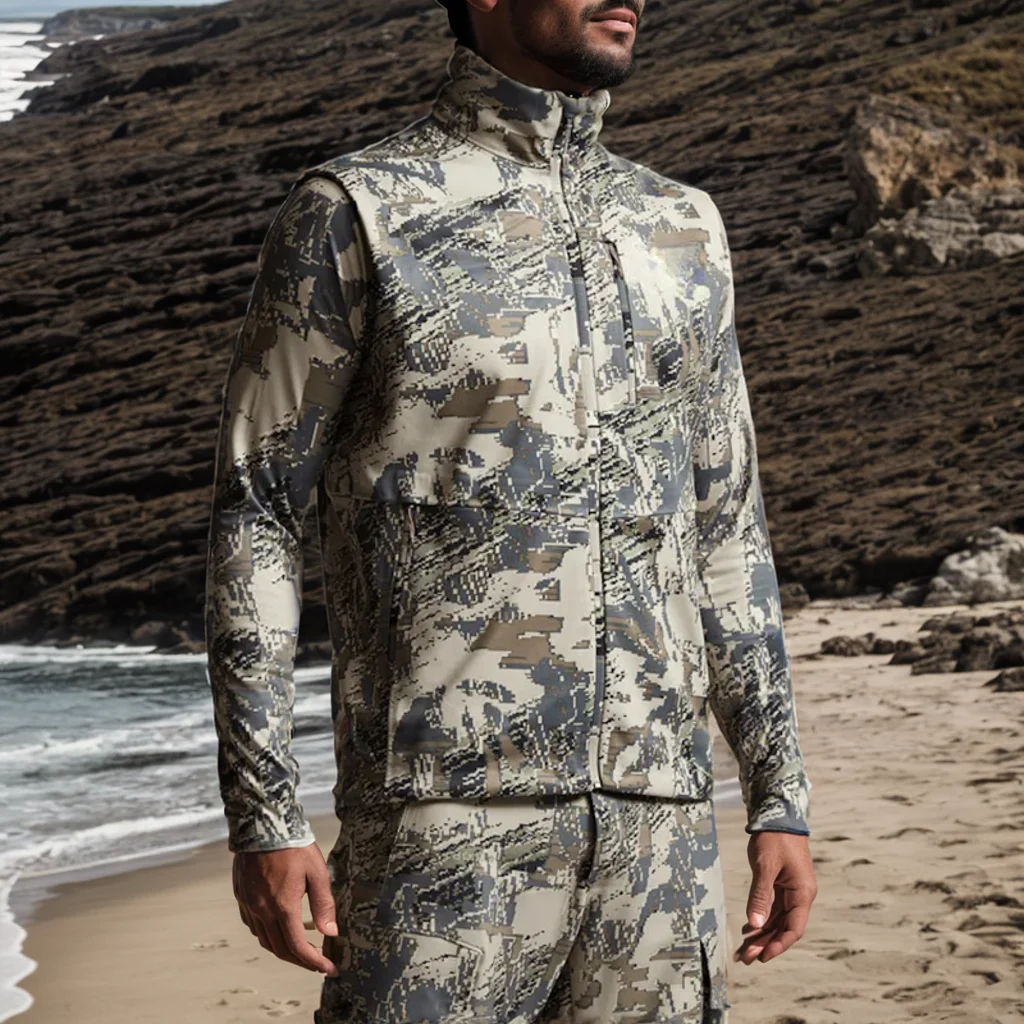 Chaleco táctico de caza camuflaje impermeable cortaviento hombre - imagen 4